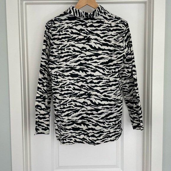 Jones New York 100% Linen Zebra Button Up Shirt Size Small - Picture 4 of 6